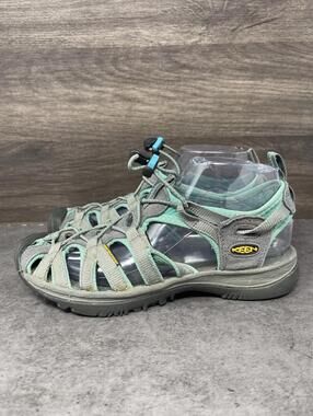 KEEN Whisper Sandals Womens Size 7.5 Grey Blue Closed Toe Slip On